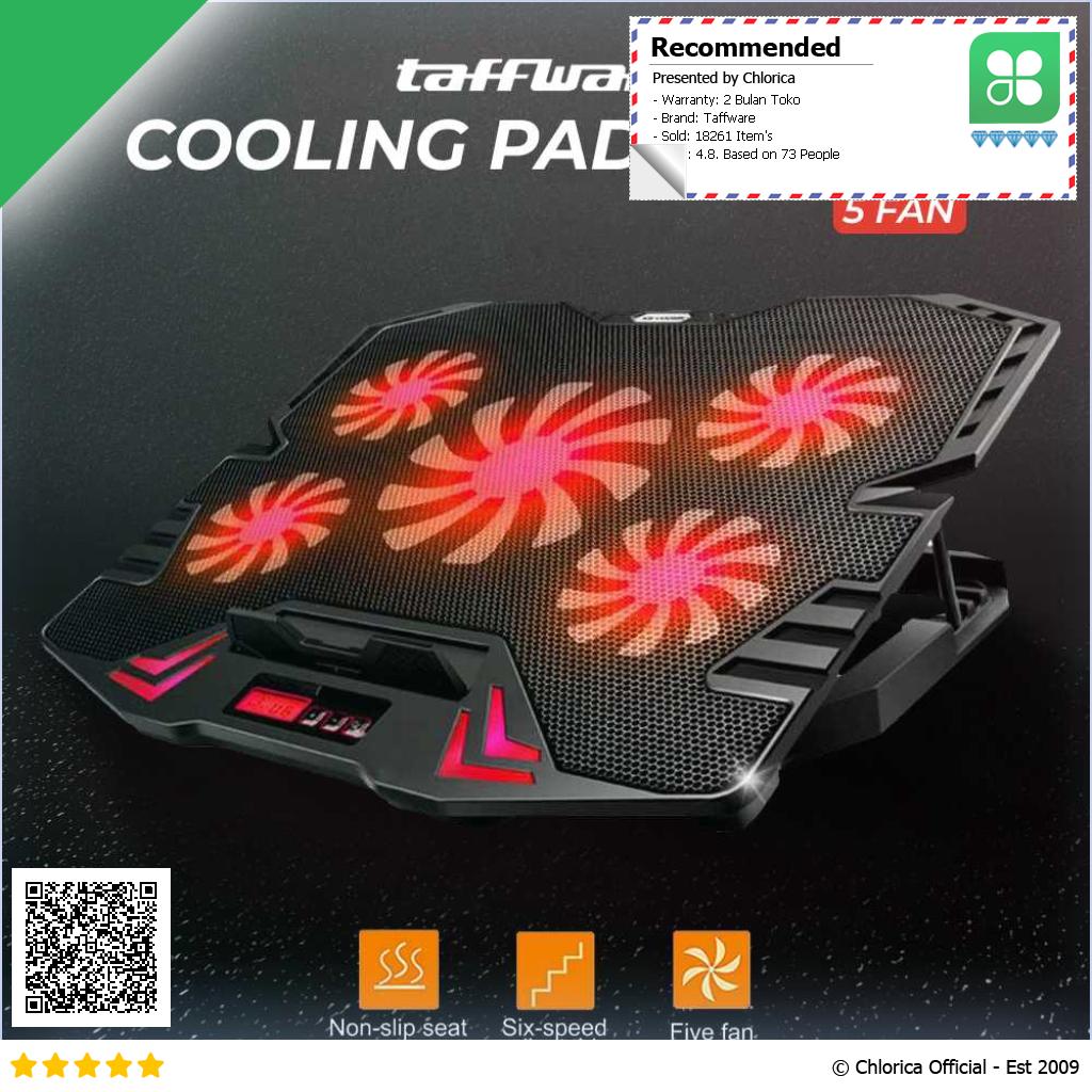 Taffware FAN Cooling Pad Laptop 5 Kipas Pendingin 1400RPM 1215.6 Inch K5