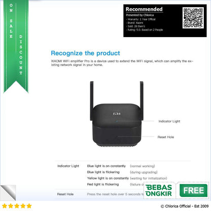 Xiaomi Wifi Repeater 5GHz Wifi Range Extender 1200Mbps AC1200