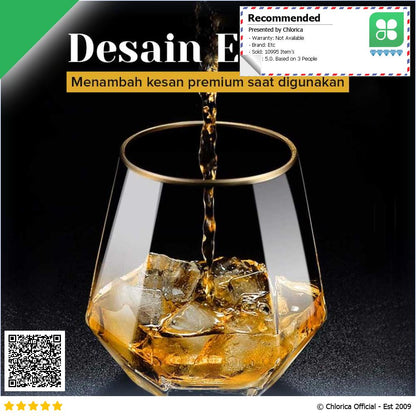 GLASSWARE Gelas Minuman Diamond Crystal Borosilicate Glass 310 ml GW107