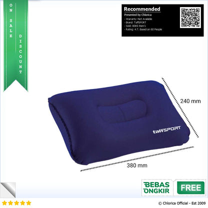 TaffSPORT Bantal Angin Travel Camping Inflatable Pillow 380x240mm BAT23