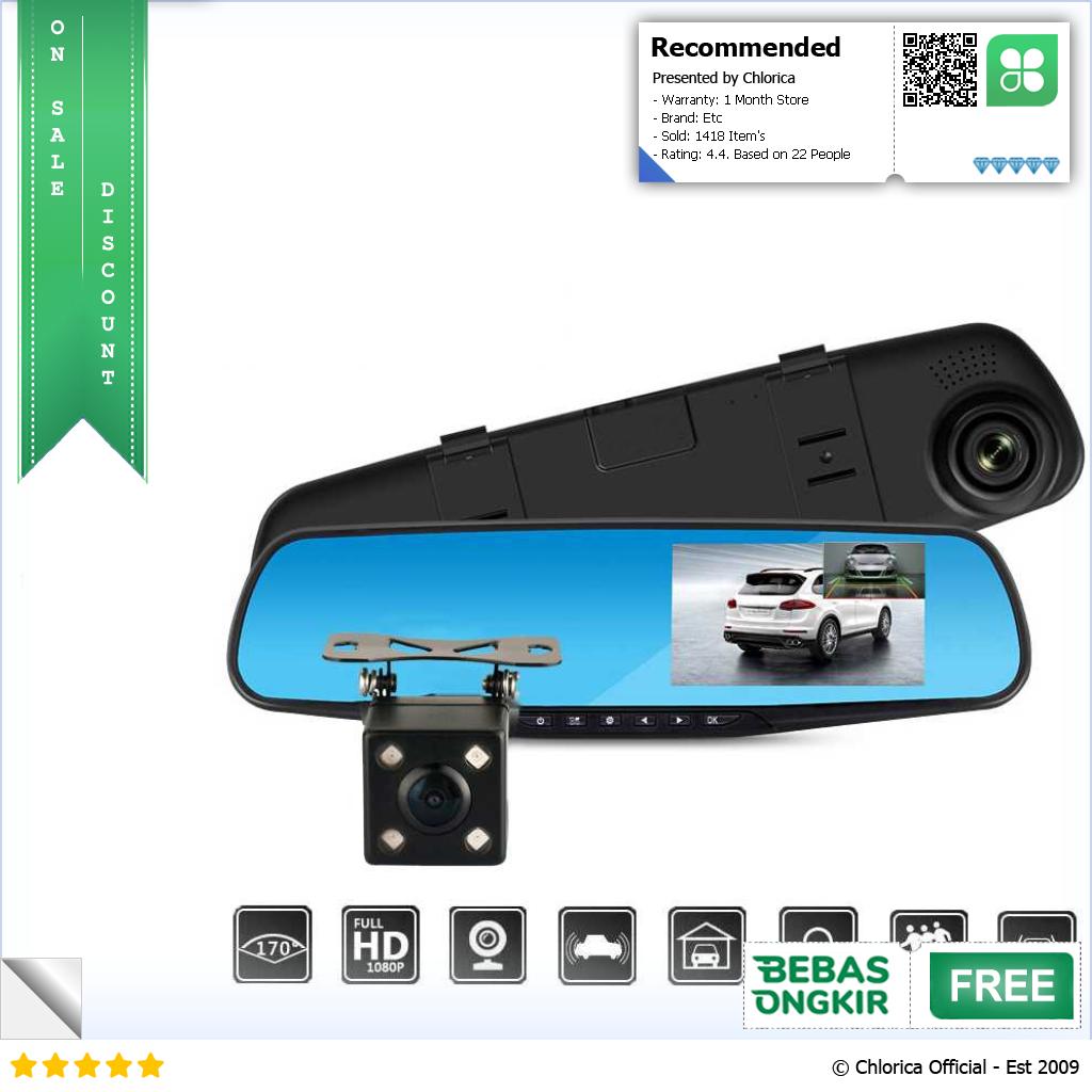 Kaca Spion Rear View DVR Dual Kamera Dashcam 1080P 4.3 Inch Display EA880 S