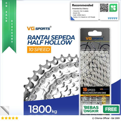 VG Sports Rantai Sepeda Bicycle Chain Half Hollow VGS