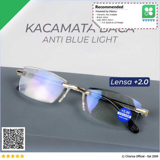 Ahora Kacamata Baca Rabun Dekat Frameless Anti Blue Light Glasses 641