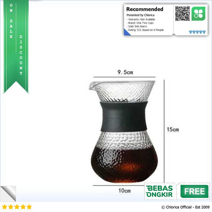 One Two Cups Coffee Server Chemex Drip Pour Over with Filter SE112