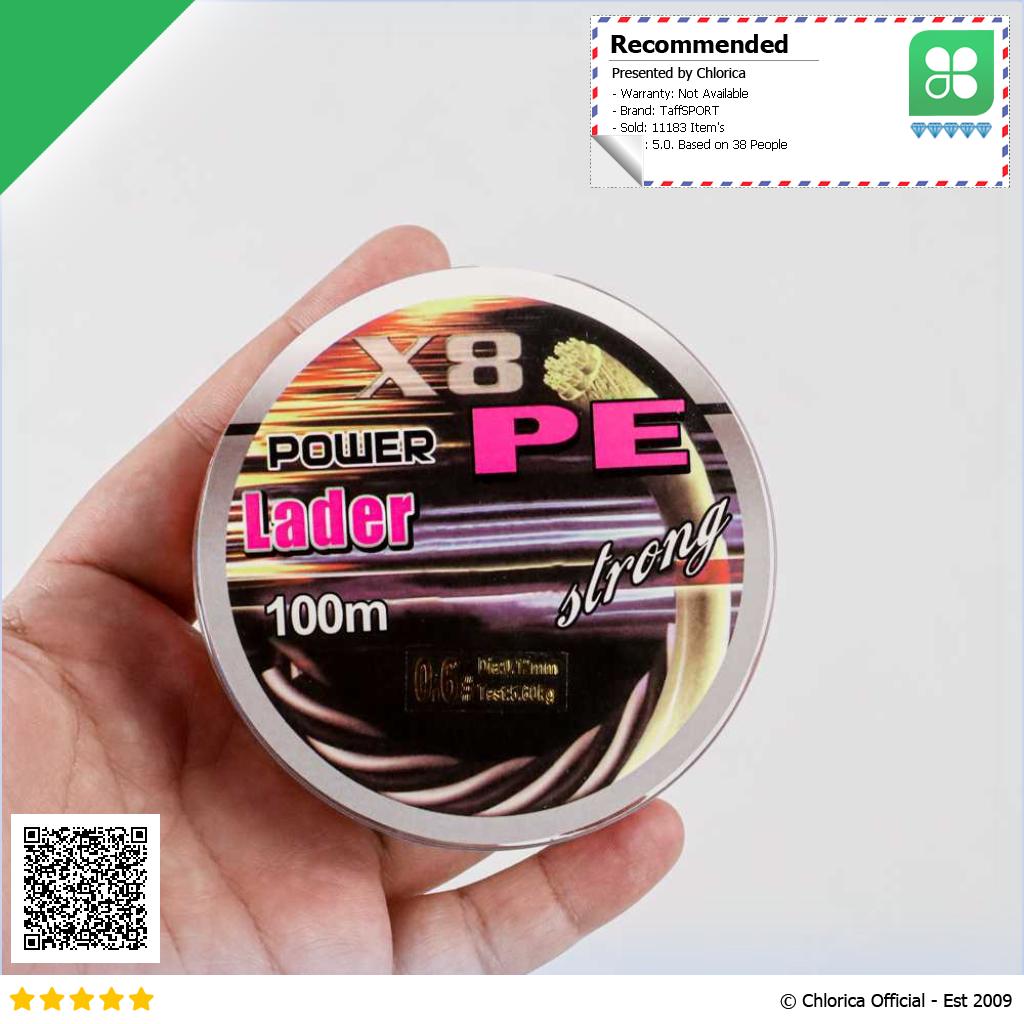 TaffSPORT Senar Benang Tali Pancing Super PE Braided Fishing Line 100M X8