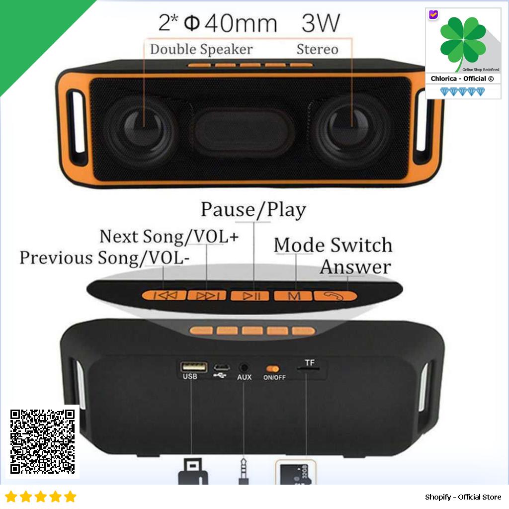 Yinew Speaker Bluetooth Portable Megabass Stereo A2DP SC 208