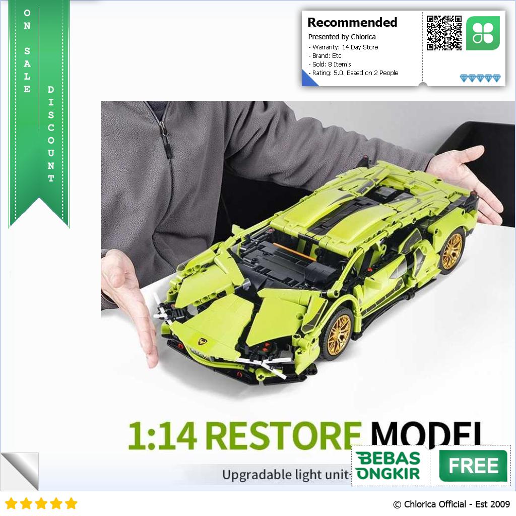 TECHNOLMODEL Mainan Mobil Lamborghini 1 14 Lego with Remote JKC7101