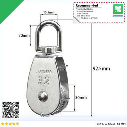 Taffware Katrol Kerekan Mini Serbaguna Swivel Pulley Stainless Steel