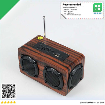 Kingneed Bluetooth Speaker FM Radio Wood Design S409