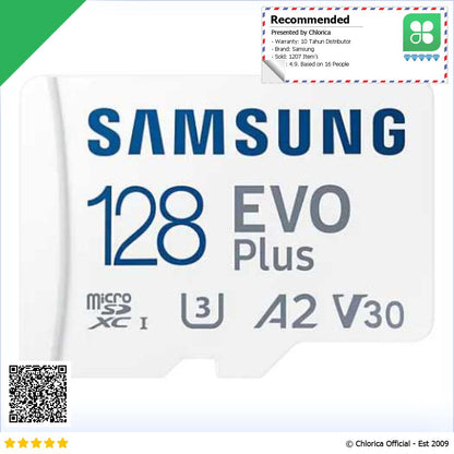 Samsung EVO Plus MicroSDXC EVO U3 V30 A2 130MB s with Adaptor