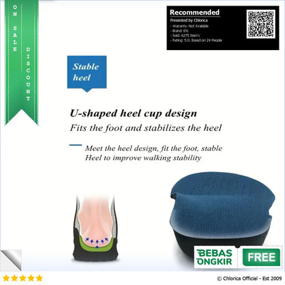 Insole Sepatu Alas Kaki Orthopedic EVA Flatfoot Massage E003