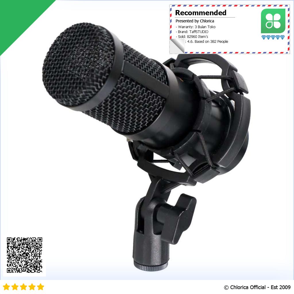 TaffSTUDIO Mikrofon Kondenser Studio Mic XLR with Shockproof Mount BM 800