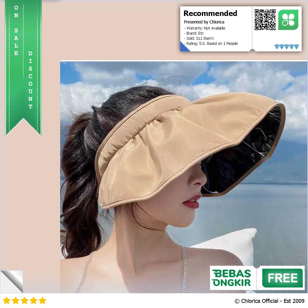 KAKA Topi Pantai Anti UV Wanita Sun Visor Hat Waterproof Polyester CX3 011