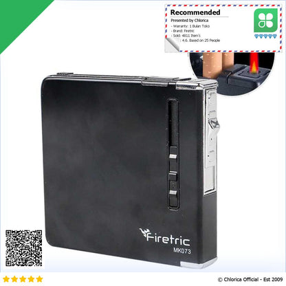 Firetric Kotak Rokok Cigarette Case 20 Slot dengan Korek Elektrik MK073