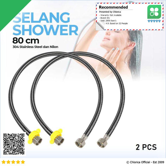 JRJUBB Selang Shower Flexible Hose Braided Stainless Steel 2 PCS JR013