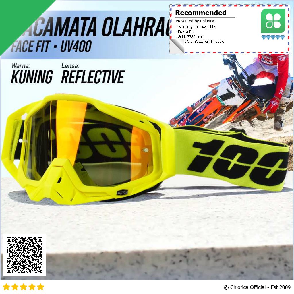 WJL Kacamata Olahraga Unisex Motocross MTB ATV Ski Goggles Fit Face UV400