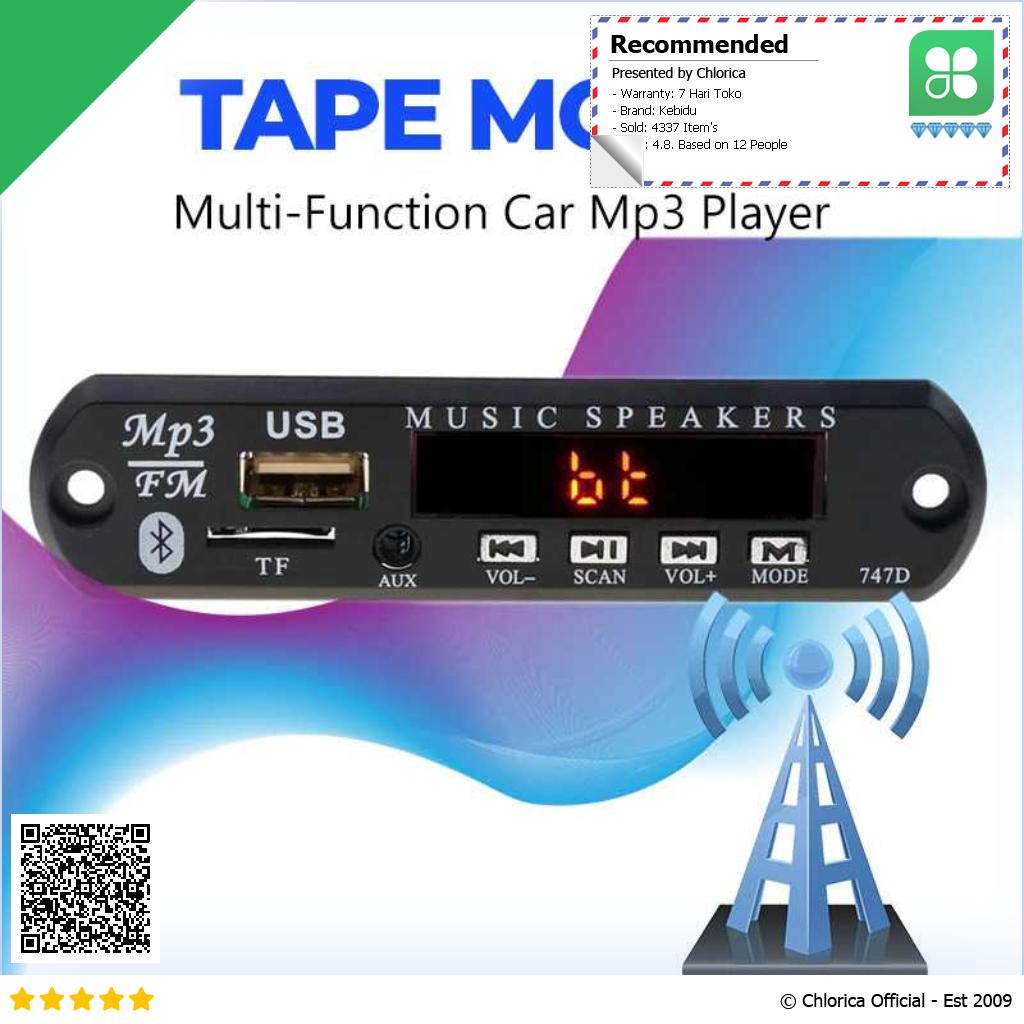 Kebidu Tape Mobil Audio Speaker MP3 Player Bluetooth Wireless Receiver 747D