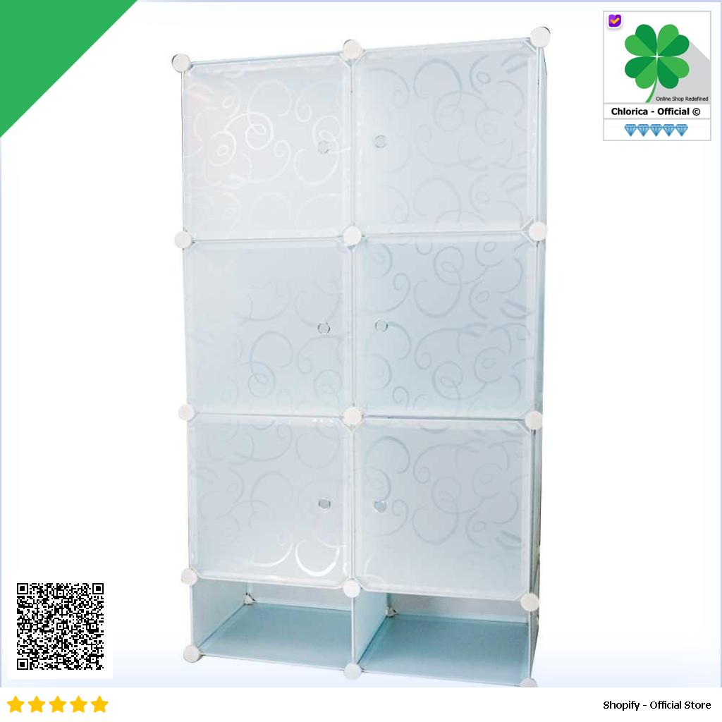 TaffHOME Lemari Plastik DIY Multifungsi Wardrobe Storage Box 6 Pintu LBXJ019