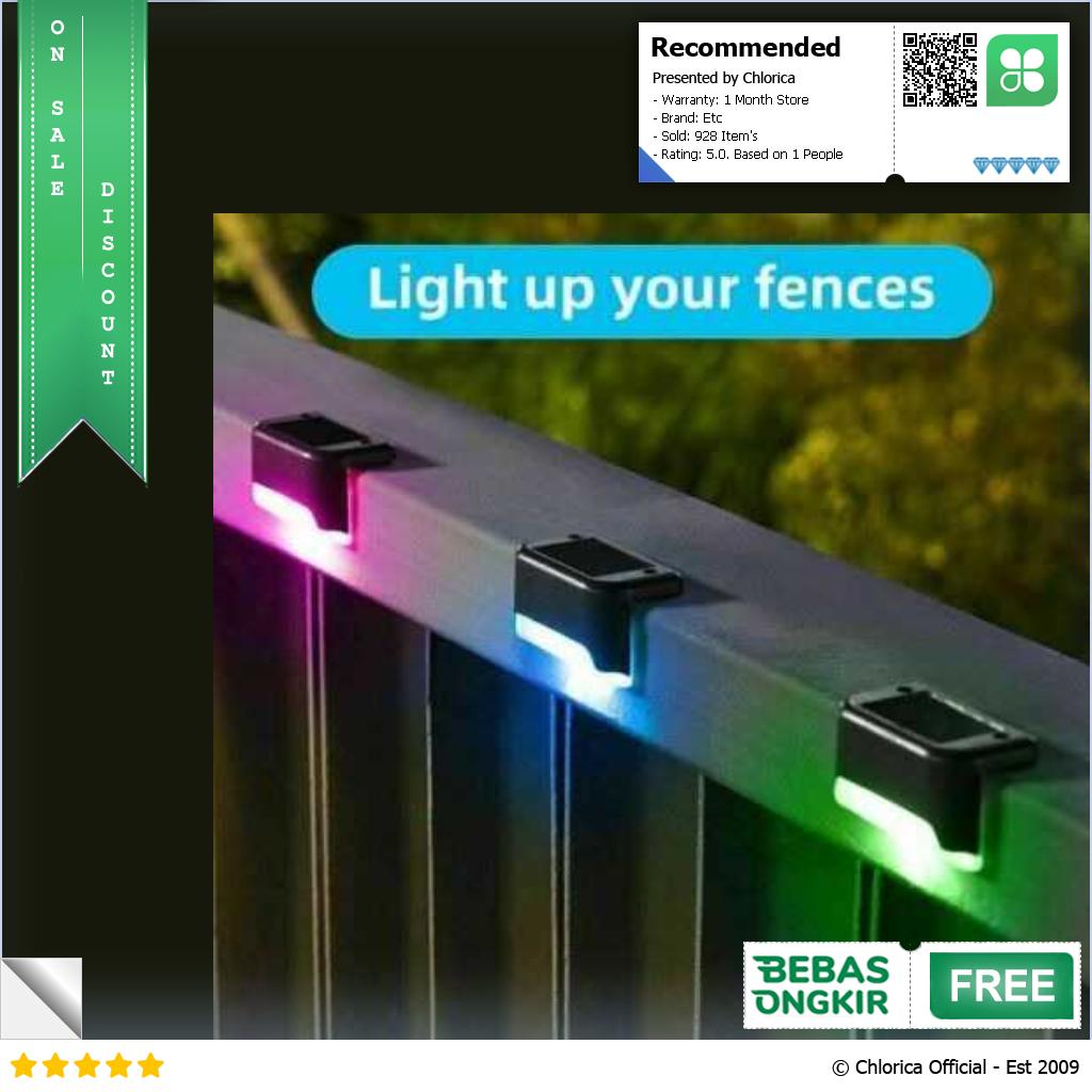 YANKE Lampu Taman Hias Pagar Balustrade Light Solar IP65 RGB 4 PCS YA80