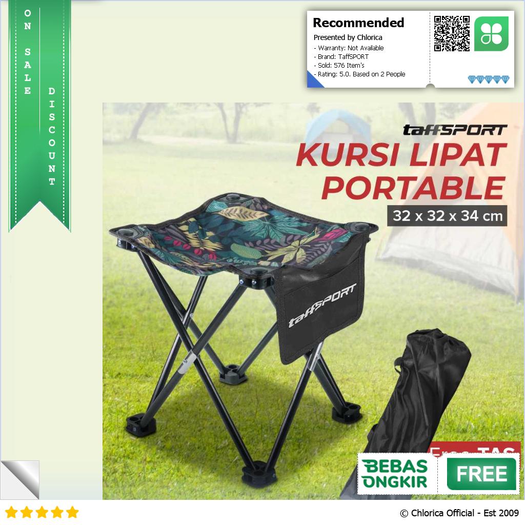 TaffSPORT Kursi Lipat Outdoor Mancing Camping Portable 32 x 32 x 34cm A149