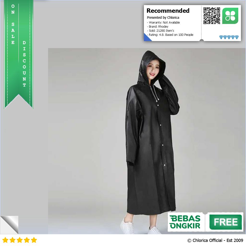 Rhodey Jas Hujan Portable Raincoat Poncho EVA All Size with Hood TY876