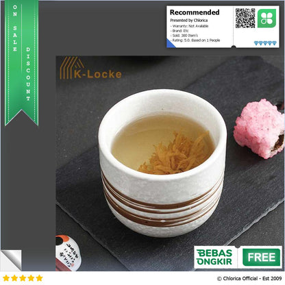 K Locke Gelas Keramik Vintage Japanese Style Tea Cup 200ml KL2