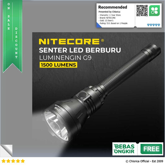 NITECORE Senter LED Berburu Luminengin G9 1500 Lumens MH40S