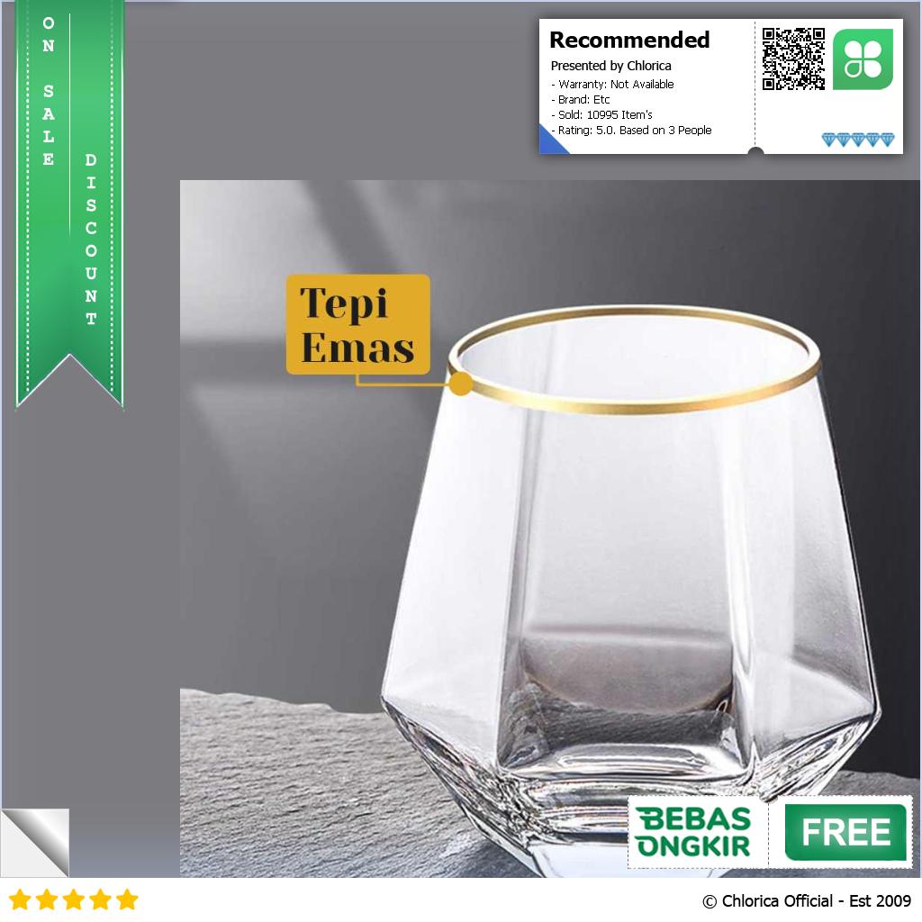 GLASSWARE Gelas Minuman Diamond Crystal Borosilicate Glass 310 ml GW107