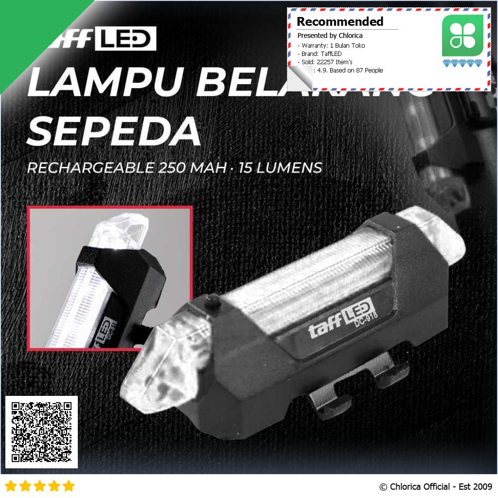 TaffLED Lampu Belakang Sepeda Bicycle Light USB Rechargeable 15 Lumens DC 918