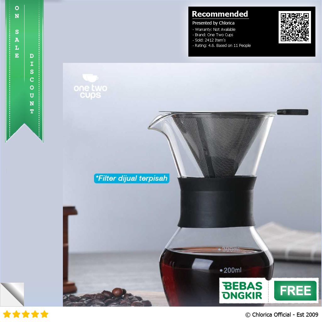 One Two Cups Coffee Server Chemex Drip Pour Over Borosilicate Glass SE111