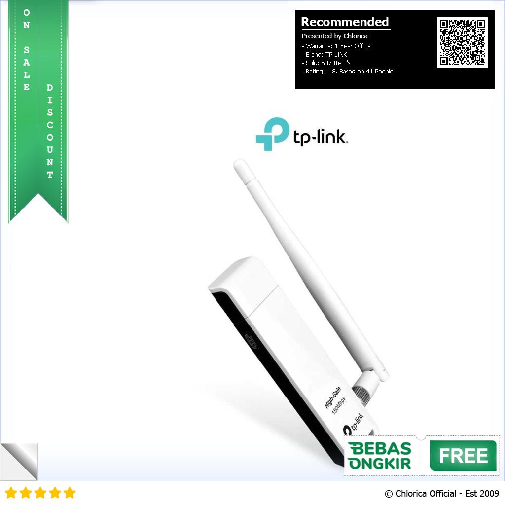 TP LINK High Gain Wireless USB Adapter 150Mbps TL WN722N