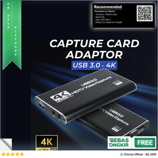 ALLOYSEED HDMI Video Capture Card Adapter Record Box USB3.0 4K HDTV RU900