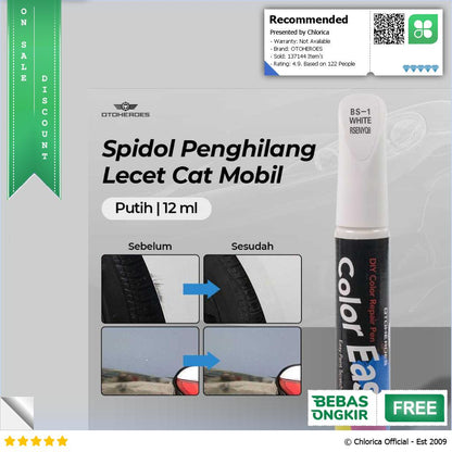 OTOHEROES ColorEasy Cat Penghilang Lecet Cat Mobil Scratch Paint 12ml BS 1 CH 015 YS 312 HOS 25