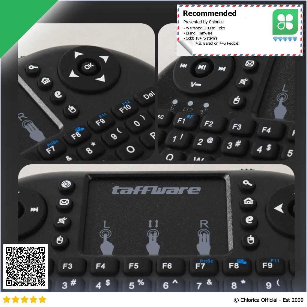 Taffware Mini Keyboard Touch Pad Wireless 2.4 GHz i8