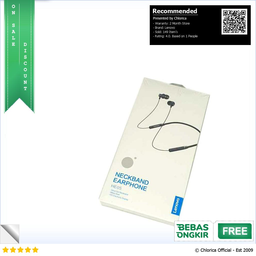 Lenovo Earphone Neckband Bluetooth 5.0 Noise Cancelling IPX5 HE05