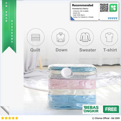 Yesbay Kantong Plastik Pakaian Baju Selimut Laundry Vacuum Bag YB11