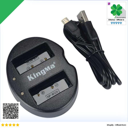 KingMa Charger Baterai 2 Slot Fujifilm X Pro2 X Pro1 X T2 BM015 W126