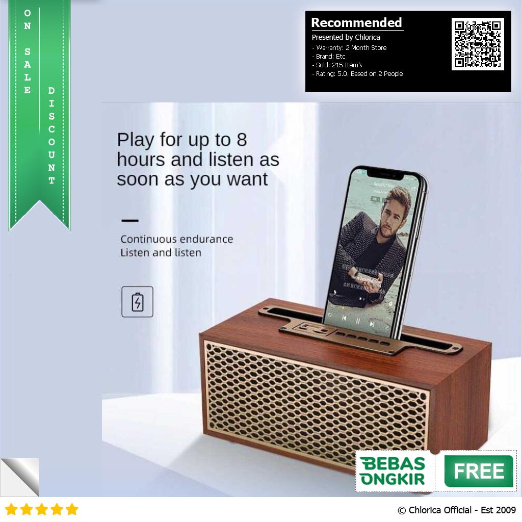 MOMO Portable Wireless Speaker Vintage Wood Bluetooth 5.0 1200mAh XM 5H