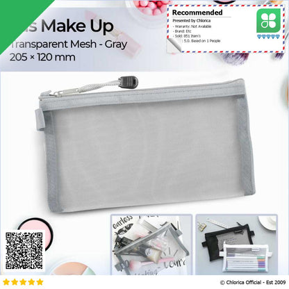 He Chooses KHINSUN Tas Make Up Kosmetik Transparent Mesh Flat BS802