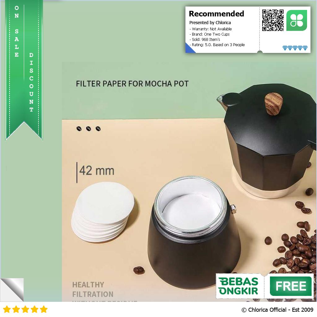 One Two Cups Kertas Saringan Kopi Coffee Filter Paper Moka Pot 100 PCS OJ 1