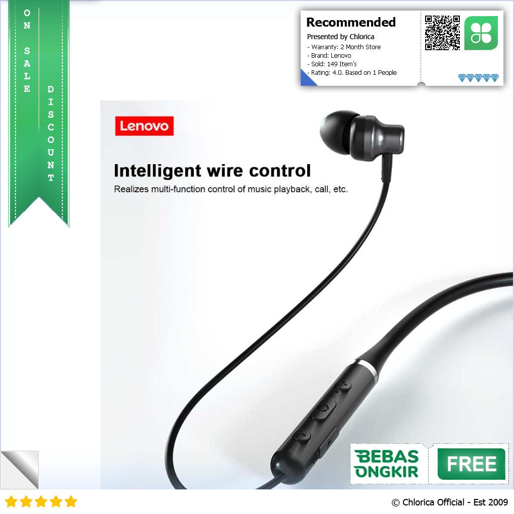 Lenovo Earphone Neckband Bluetooth 5.0 Noise Cancelling IPX5 HE05