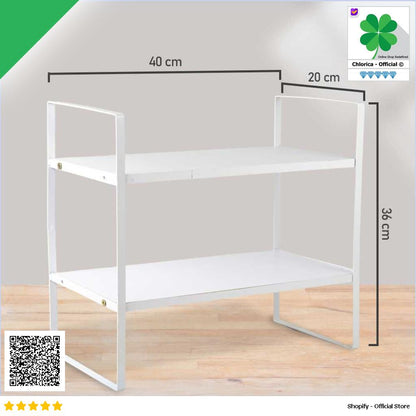 AOLIVIYA Rak Buku Minimalis DIY Table Bookshelf Organizer Double Layer AO40