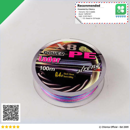 TaffSPORT Senar Benang Tali Pancing Super PE Braided Fishing Line 100M X8