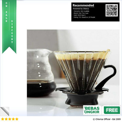 One Two Cups Kertas Saringan Kopi Filter Paper V60 1 2 Cups 100 PCS V40