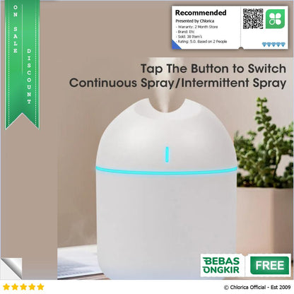 Lescolton Mini Humidifier Aromatherapy Oil Diffuser USB 250ml HM25