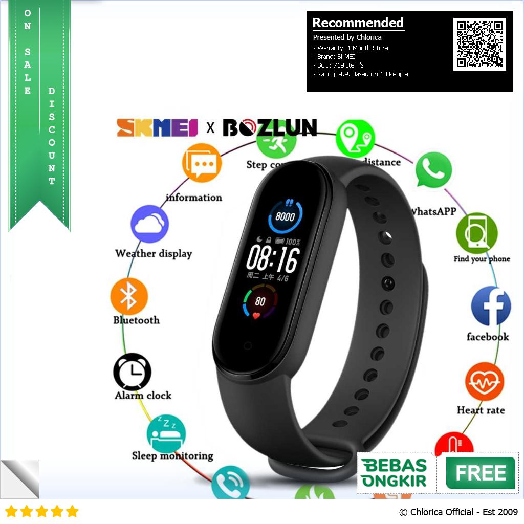 SKMEI Smartwatch Sport Waterproof Heart Rate Blood Pressure Oxygen M5