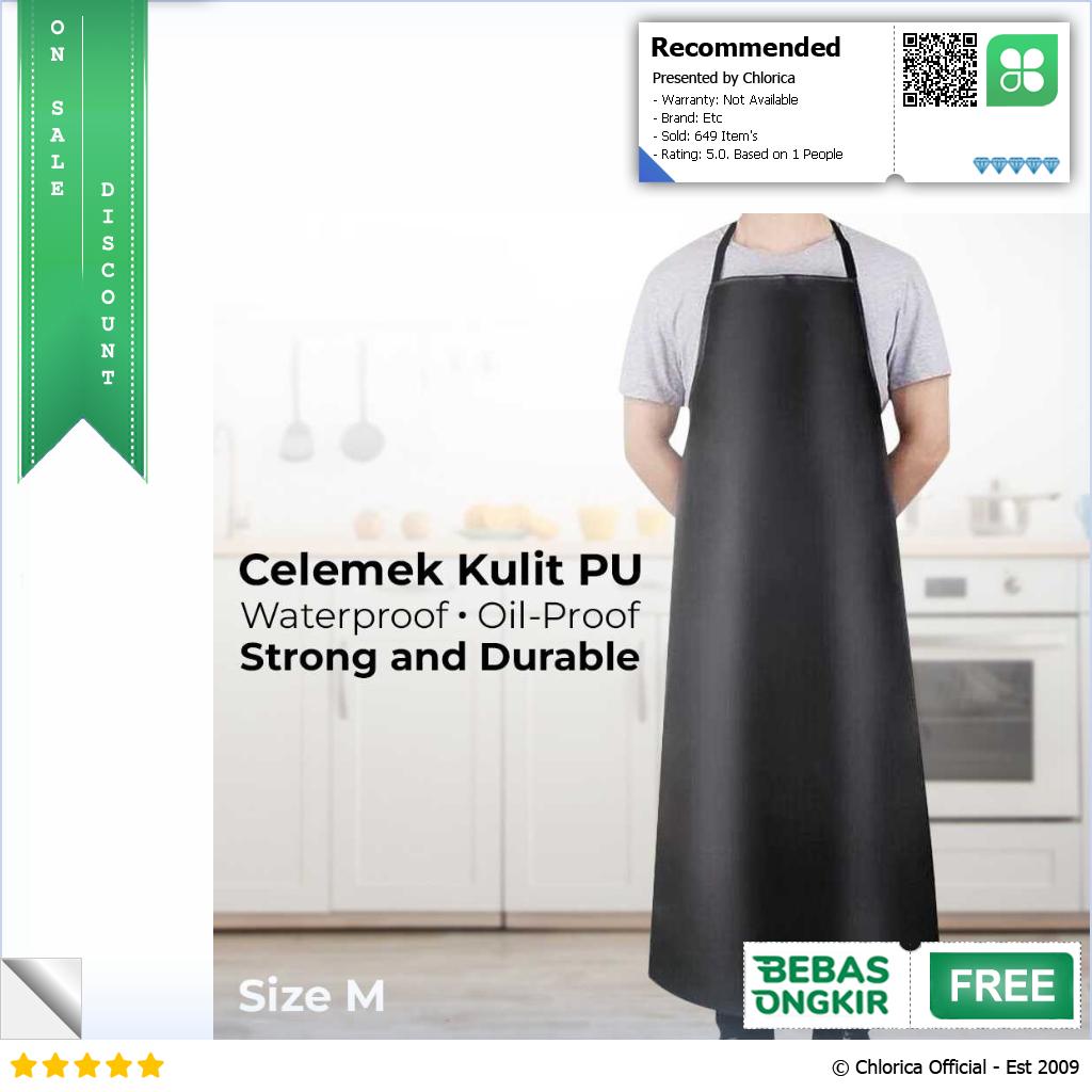 Zhanmai Celemek Masak Apron Dapur Kulit PU Waterproof Durable ZHAP