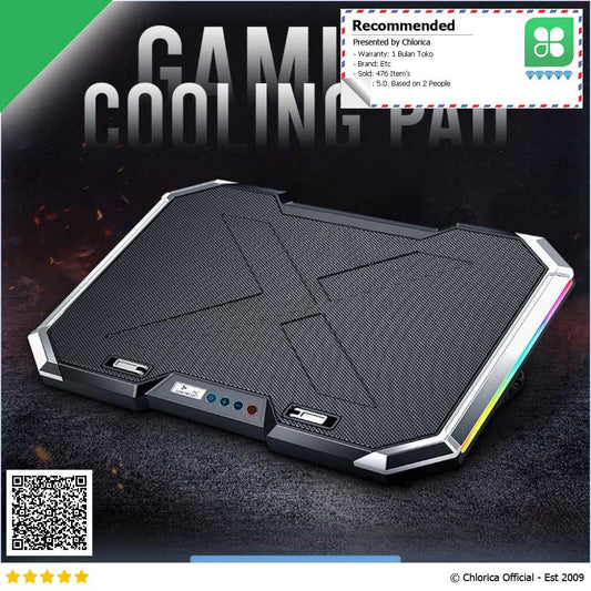 Manwe Gaming Cooling Pad Laptop LED RGB Light 6 Fan Q8