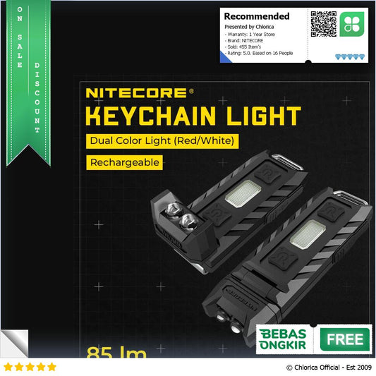 NITECORE Dual Color LED USB Rechargeable Keychain Light THUMB