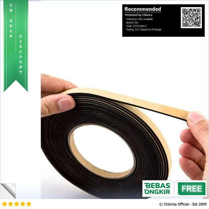 VENSTPOW Lis Strip Pintu Door Foam Sponge Rubber Seal 10M KK 062